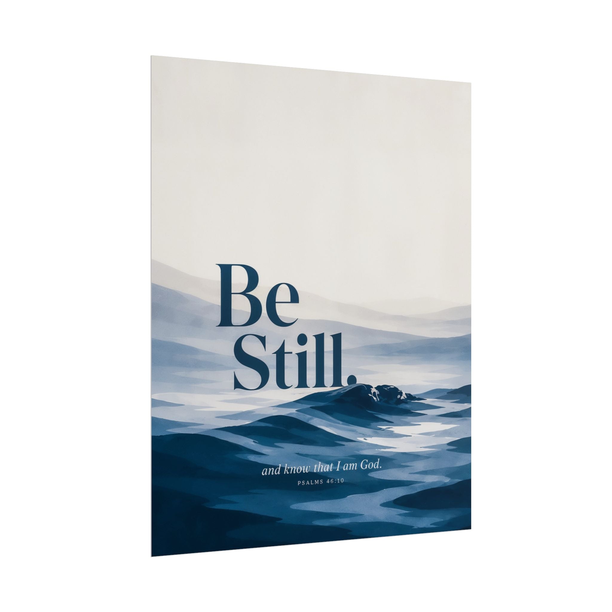 Be Still Wall Art Print Ocean Scripture Poster Christian Home Decor