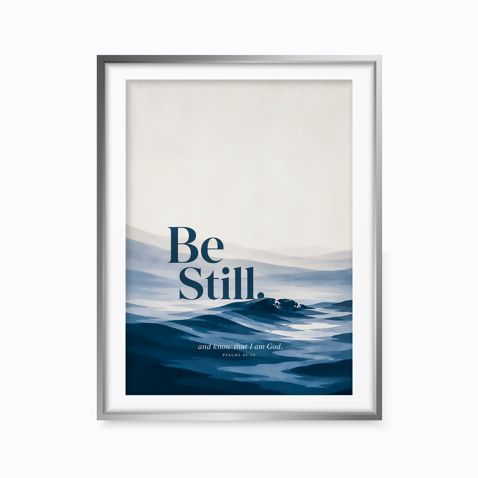 Be Still Wall Art Print Ocean Scripture Poster Christian Home Decor