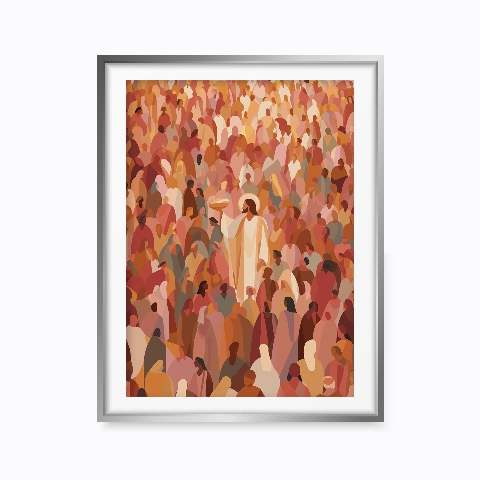 Christian Wall Art, Jesus Among the People Print, Faith Home Decor