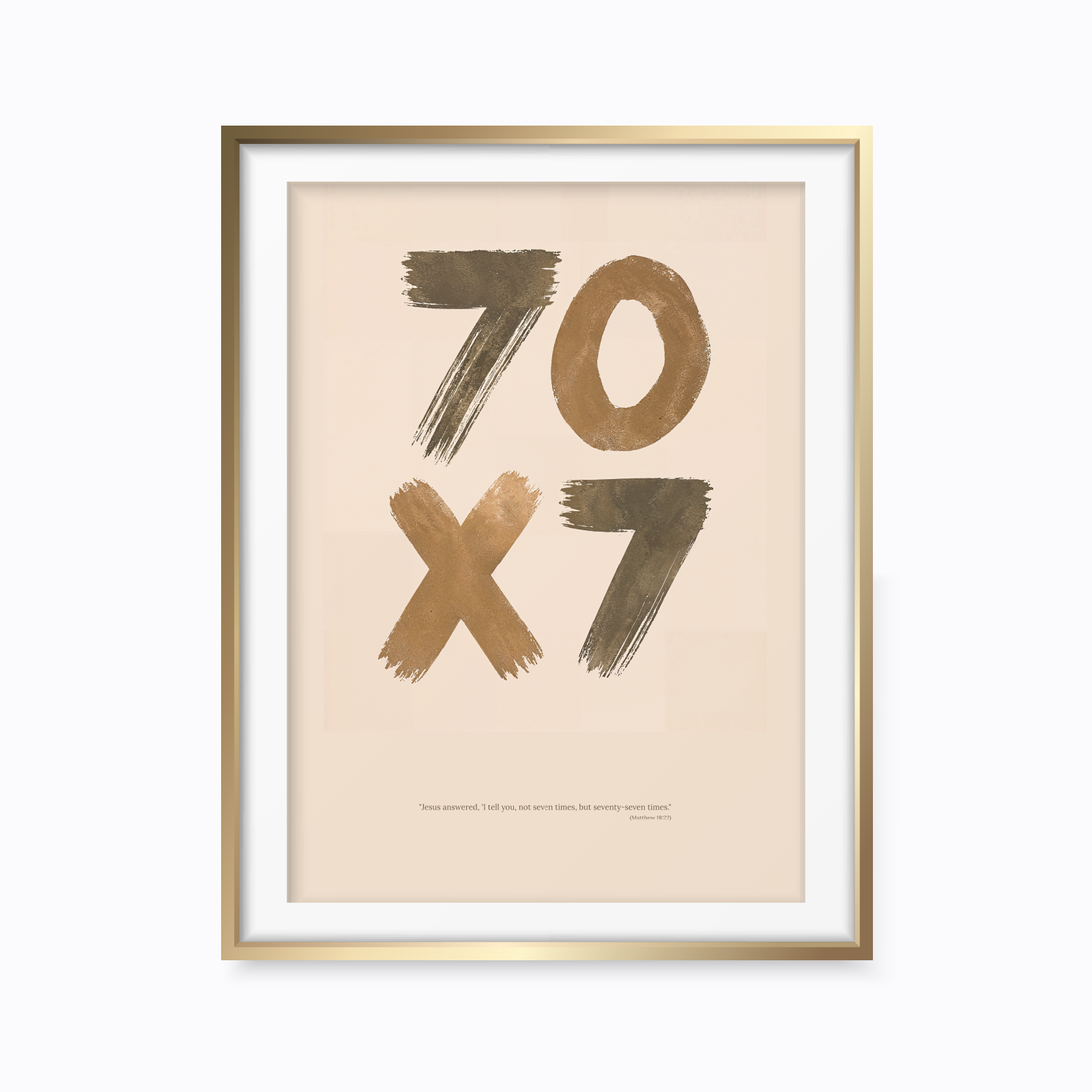 70x7 Forgiveness Print | Matthew 18:22 Bible Verse Wall Art | Modern Christian Printable | Sage Green Scripture Decor | Instant Download