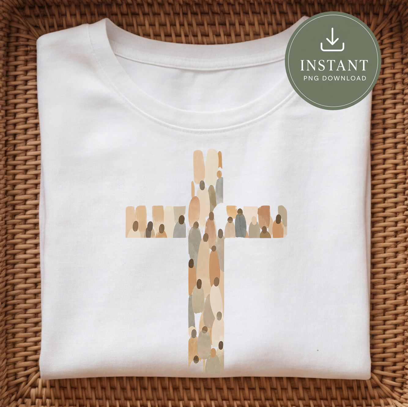 Christian PNG Download, Cross of People Faith Unity Art |  Cross Diversity Instant Download