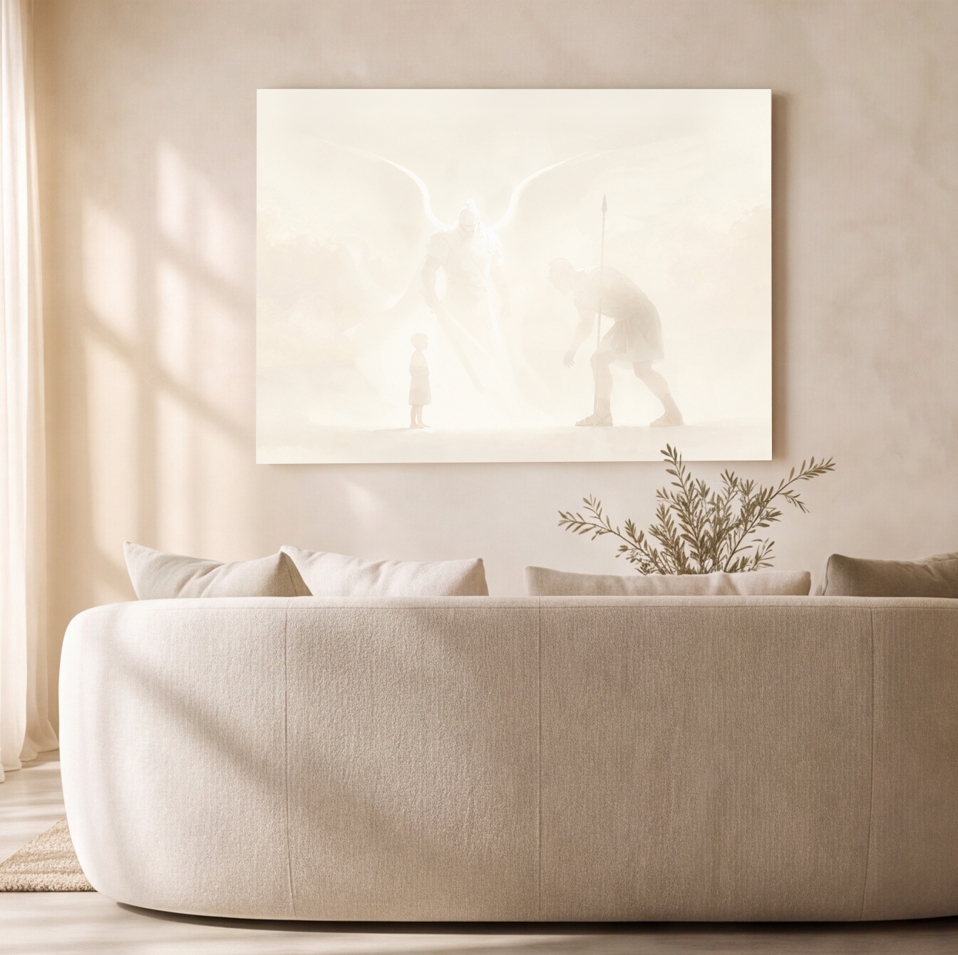 David and Goliath Printable Wall Art, 1 Samuel 17:45-47 Scripture Print