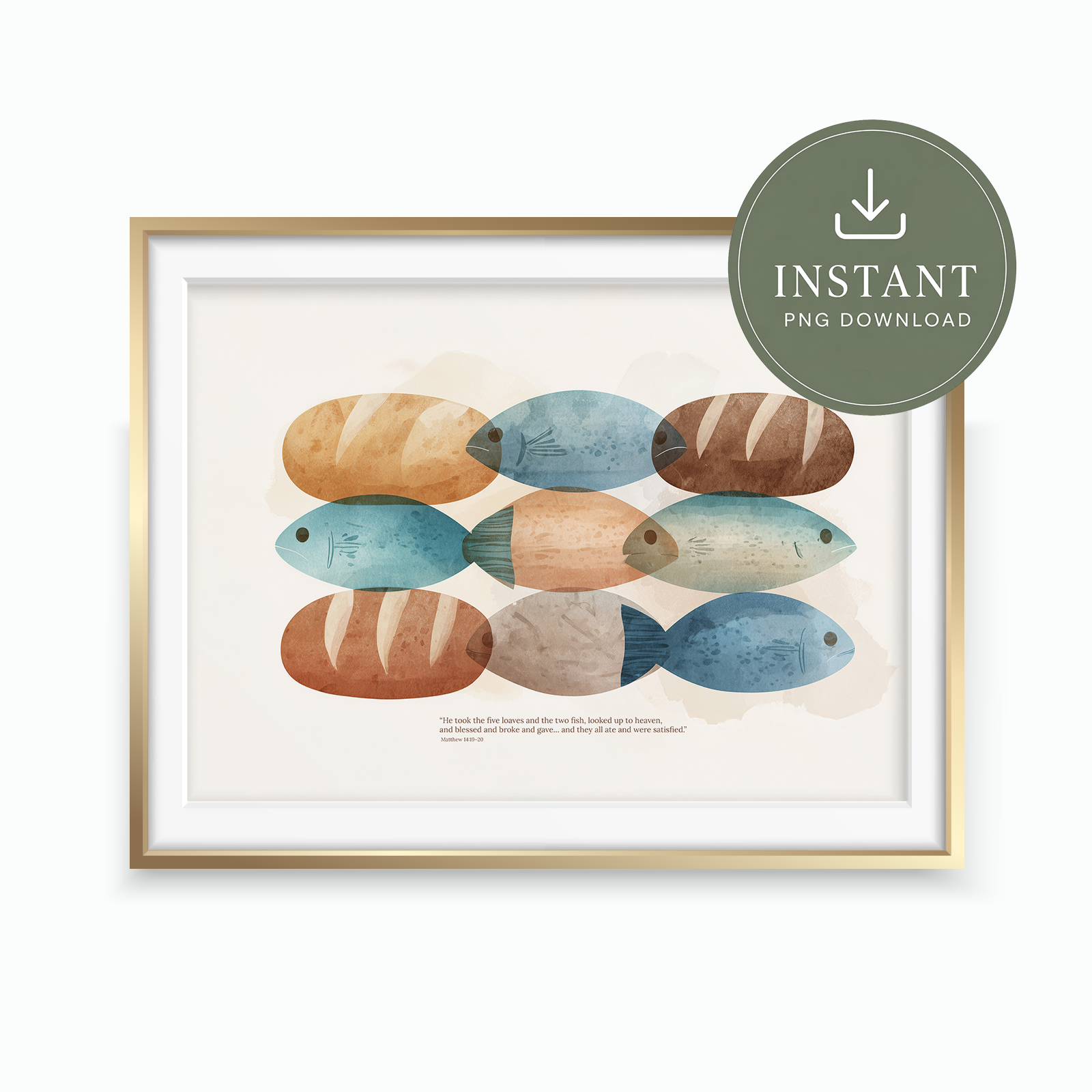 Loaves and Fish Print, Christian Kitchen Art