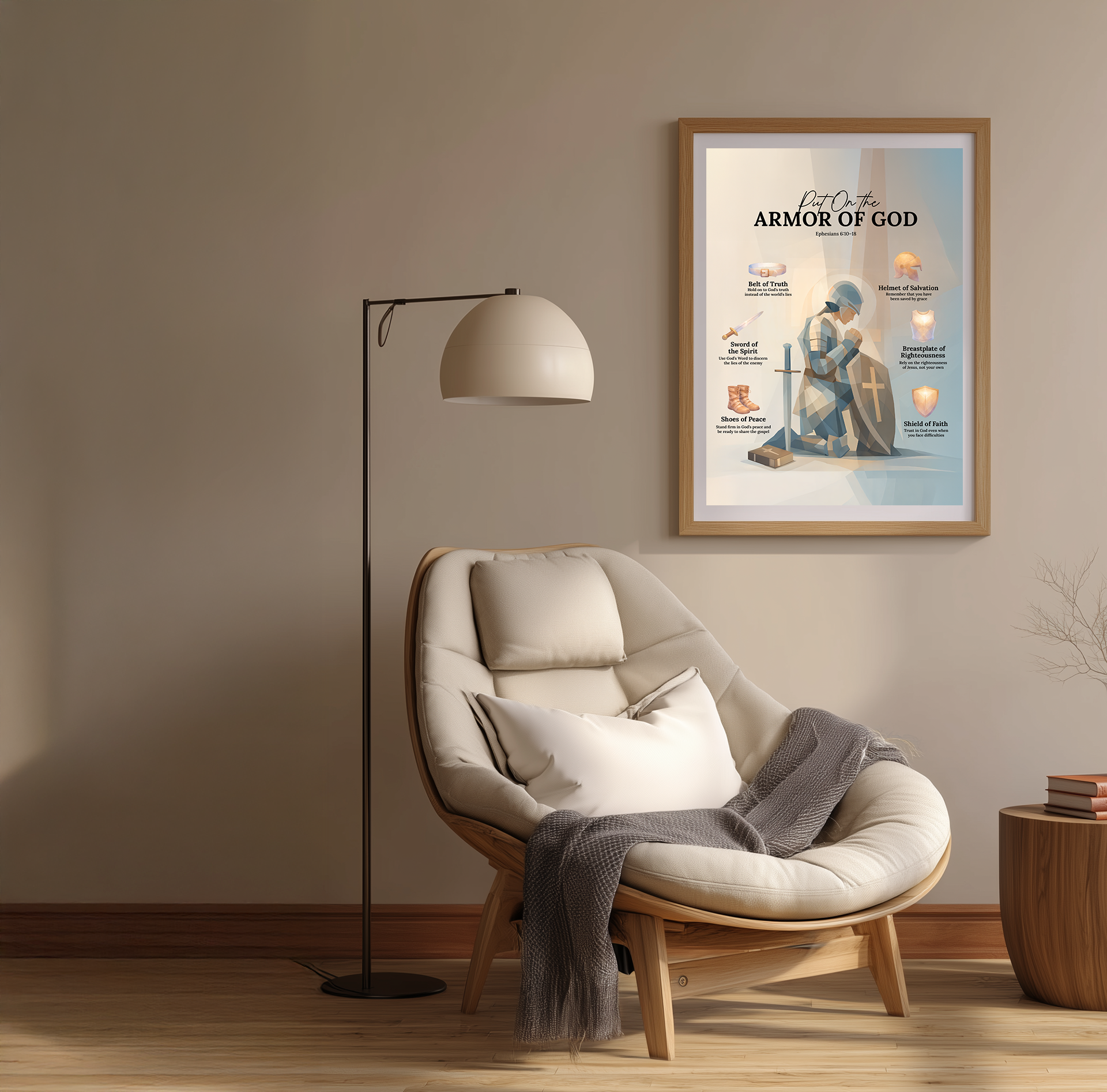 Armor of God Print, Ephesians 6 Scripture, Christian Wall Art (Digital Download)