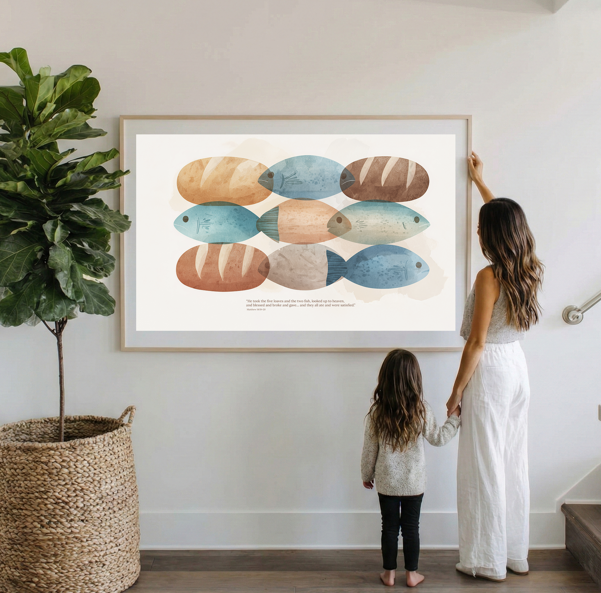 Loaves and Fish Print, Christian Kitchen Art