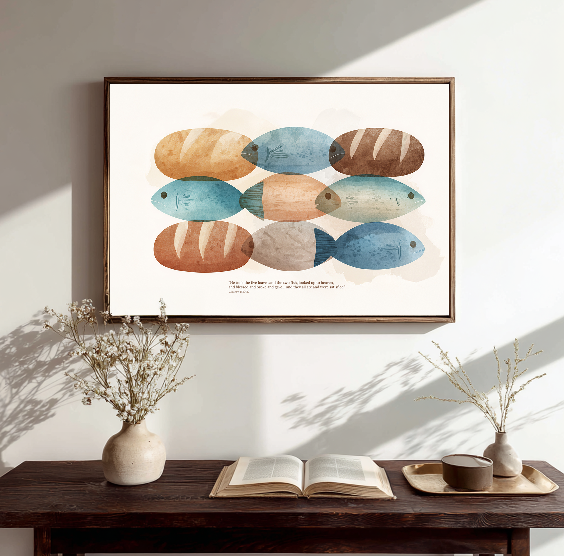 Loaves and Fish Print, Christian Kitchen Art