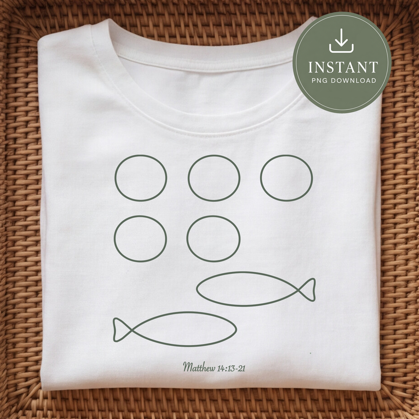 Five Loaves Two Fish PNG, Bible Miracle Line Art Design