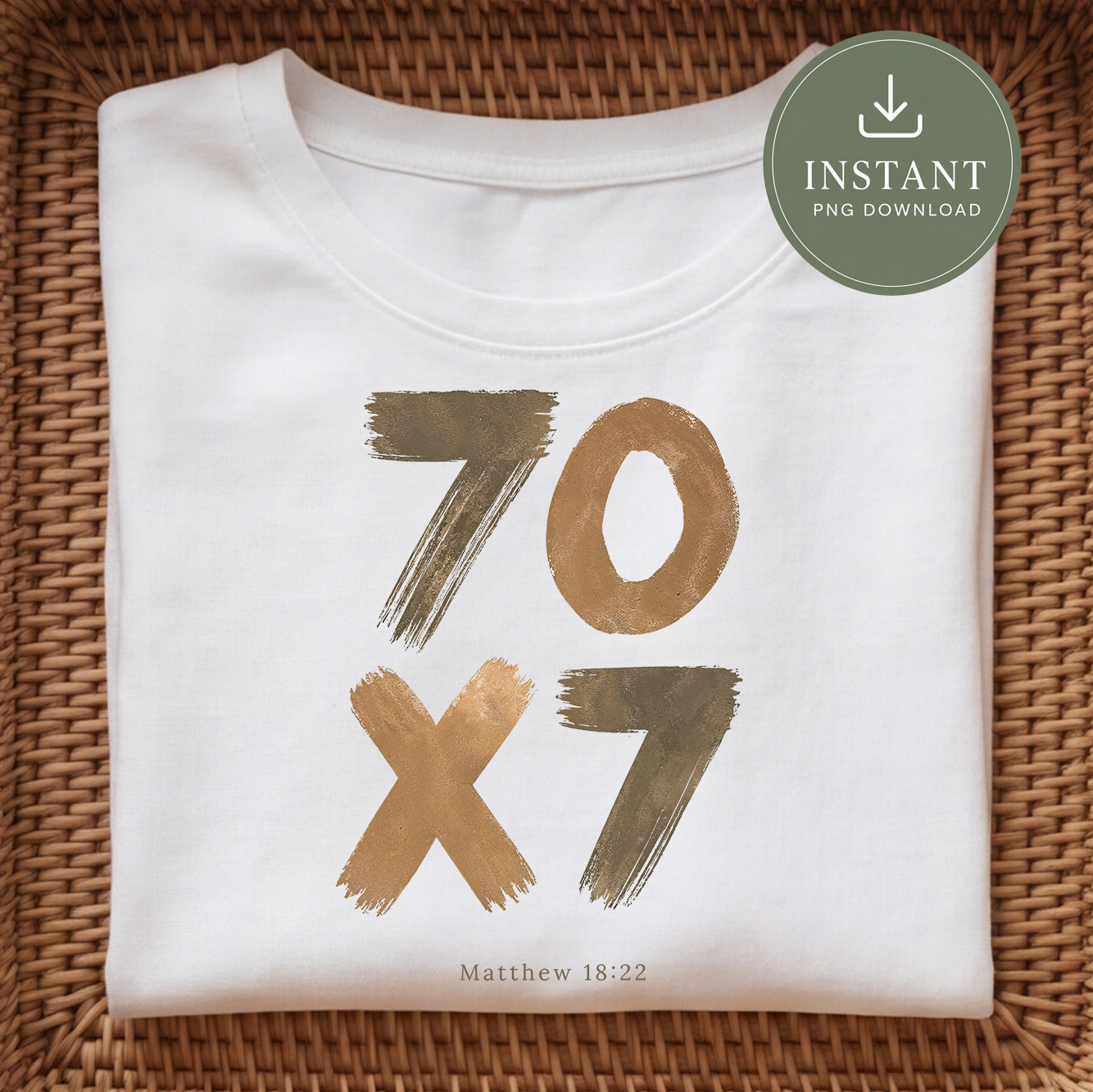 70x7 Brush Stroke PNG, Bible Verse Forgiveness Design