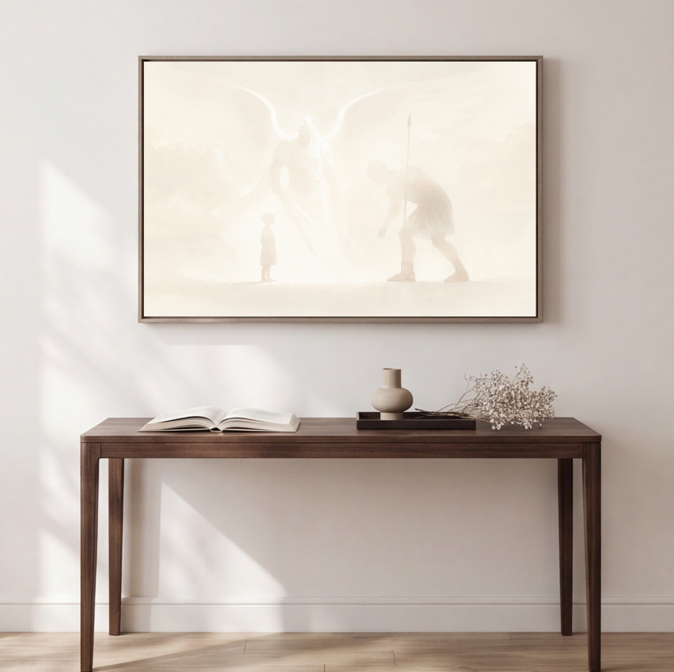David and Goliath Printable Wall Art, 1 Samuel 17:45-47 Scripture Print