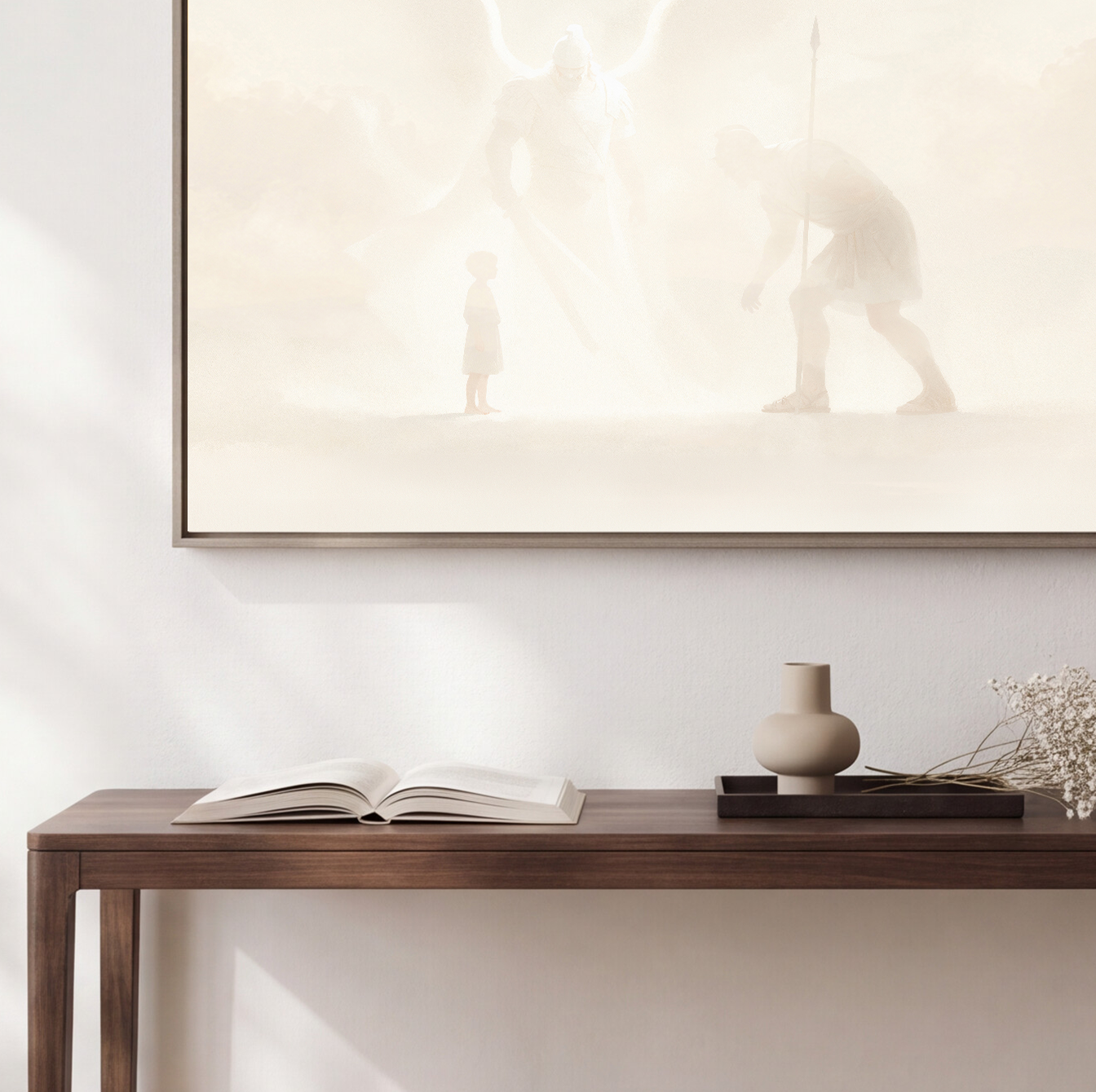 David and Goliath Printable Wall Art, 1 Samuel 17:45-47 Scripture Print