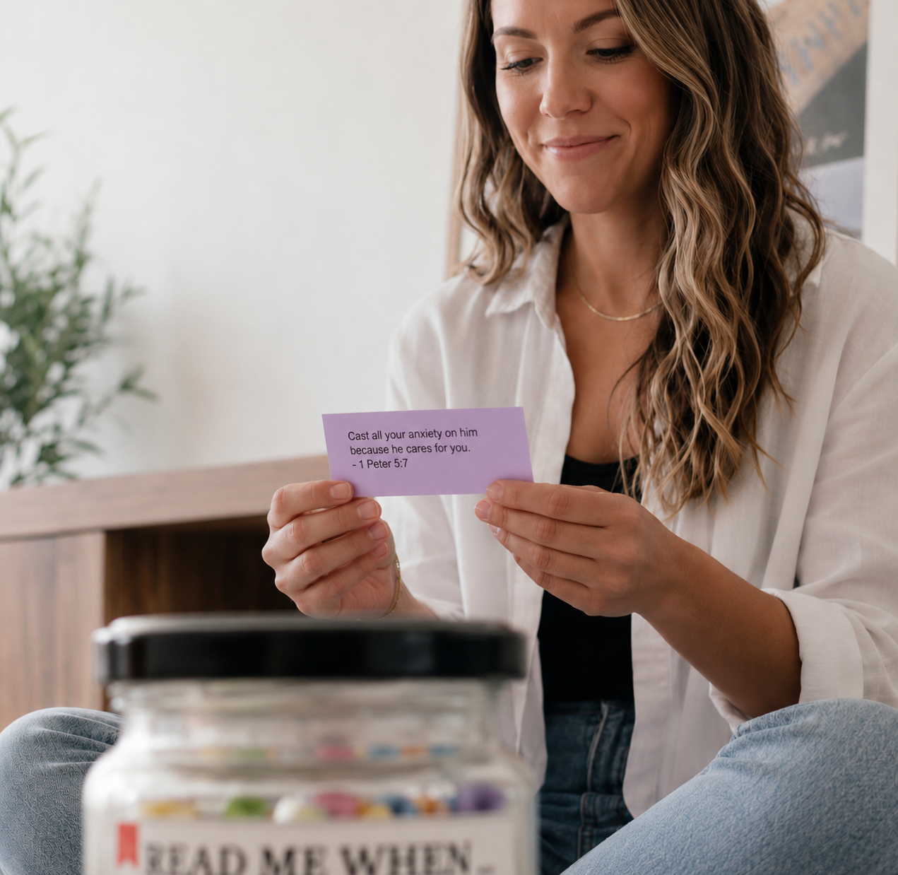 Bible Verse Jar | 92 Color-Coded Scripture Cards | Christian Gift | Pure Grace