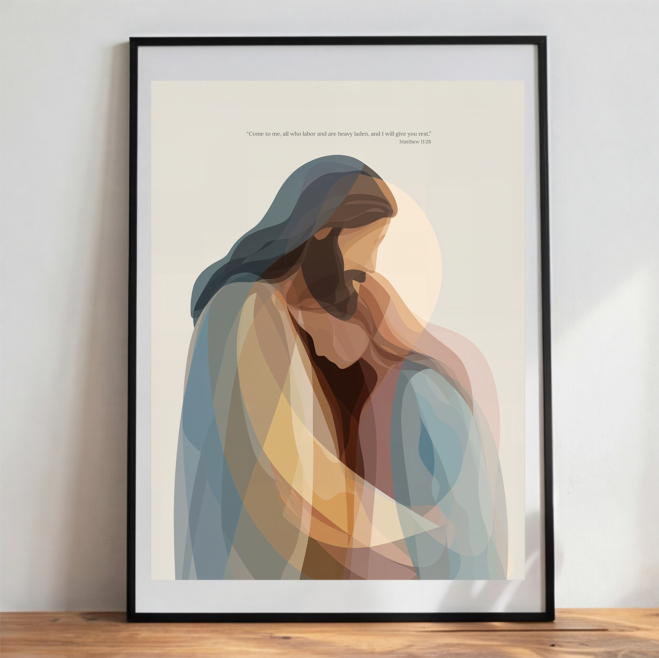 Jesus Hug Art Print | Matthew 11:28 Scripture