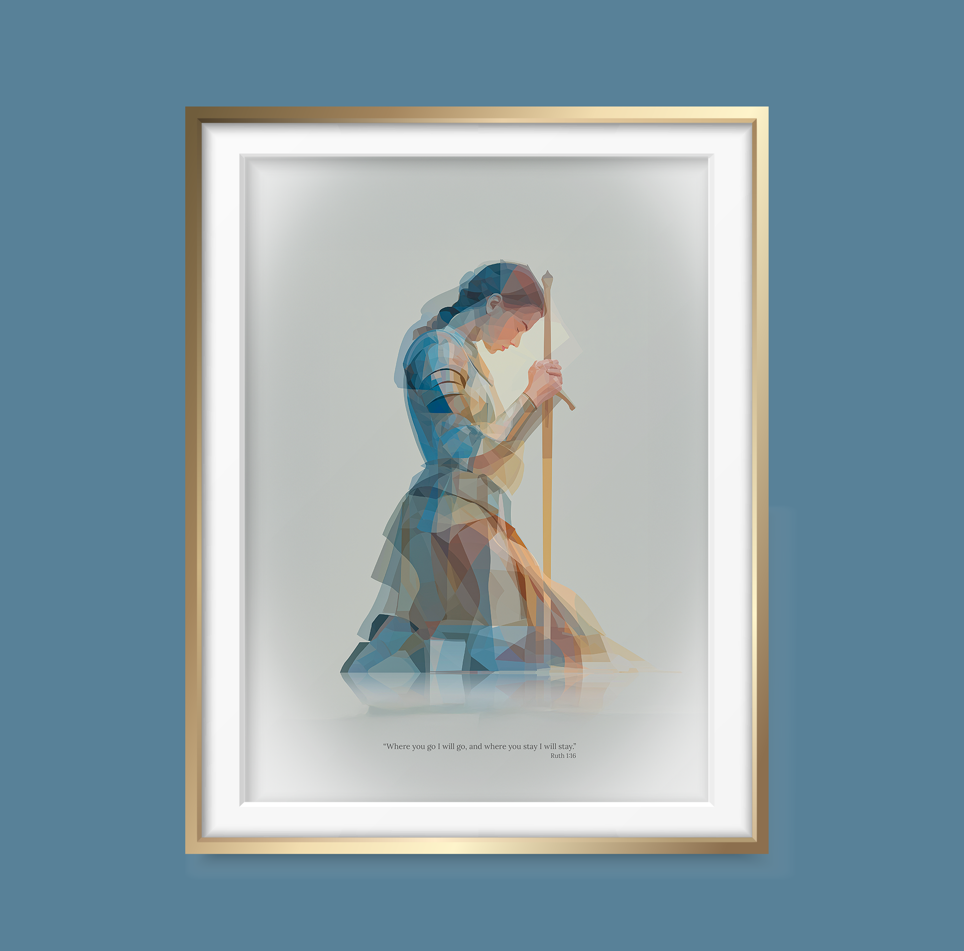 Ruth 1:16 Scripture Art Print, Christian Home Decor